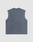 The Heavy Muscle Tank by LIVE FAST DIE YOUNG is a sleeveless, oversized faded blue-gray vest, shown flat from the back with visible seam lines, no fastenings or decorations, and crafted from 100% Baumwolle for comfort.