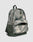 The LFDY Backpack by LIVE FAST DIE YOUNG features a gray and green camo design, 19L capacity, front zip pocket, mesh side pocket, adjustable shoulder straps, top handle, and "LIVE FAST" text on the front; shown on a light gray background.