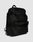 The LIVE FAST DIE YOUNG LFDY Travel Backpack in black features a flap top, two front buckles, a zippered 25L front pocket revealing the interior, and side pockets. It is displayed on a plain light gray background.