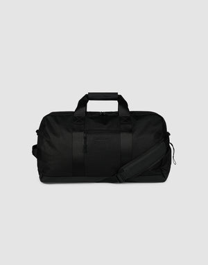 The LFDY Weekender 60 by LIVE FAST DIE YOUNG is a black 43L sport bag with dual carry handles, a removable shoulder strap, and a zippered main compartment, displayed against a plain light gray background.