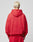A person with short bleached blonde hair is shown from behind, wearing a LIVE FAST DIE YOUNG LFDY IV Ever Hooded oversize red sweatshirt and matching 100% Baumwolle red pants against a plain light gray background.