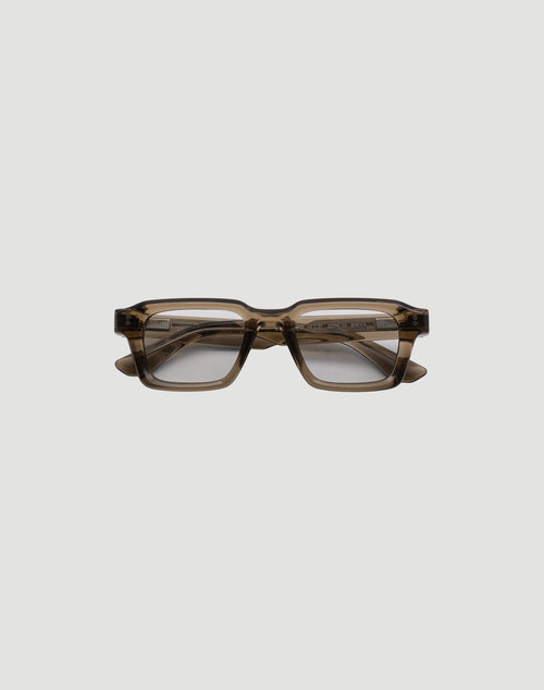 The LFDY x Chimi Shades 03 by LIVE FAST DIE YOUNG are brown rectangular eyeglasses with thick acetate frames and UV protection, shown against a plain white background.
