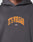 A close-up of a person wearing the Its Vulgar Center Hooded by LIVE FAST DIE YOUNG, featuring large orange ITS VULGAR lettering and small white LFDY text on the chest, crafted from soft Baumwolle for lasting comfort.