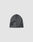 The LFDY Jacquard Rhinestone Beanie by LIVE FAST DIE YOUNG is a gray knit beanie with a bold black logo design partially visible on the front, set against a plain light gray background.