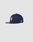 The LFDY x New Era 59Fifty Paris fitted cap by LIVE FAST DIE YOUNG features a navy blue color, flat brim, white LF logo on the front, New Era side embroidery, and is shown on a light gray background. Größentabelle available for sizing.