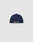 A navy blue LFDY x New Era 59Fifty Paris Fitted Cap by LIVE FAST DIE YOUNG is shown from the back, displaying small embroidered UK, Poland, and France flags above the hem on a light gray background. Größentabelle available for sizing.