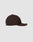 The LFDY x NEW ERA 59FIFTY Low Profile by LIVE FAST DIE YOUNG is shown from the side with a flat brim and sticker, its dark brown color standing out against a plain light gray background.