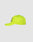 The LFDY Hotline Cap by LIVE FAST DIE YOUNG is a neon yellow 5-panel cap with a curved brim and stitched panels, shown from the side on a plain light background. Small black text is partially visible on the front.