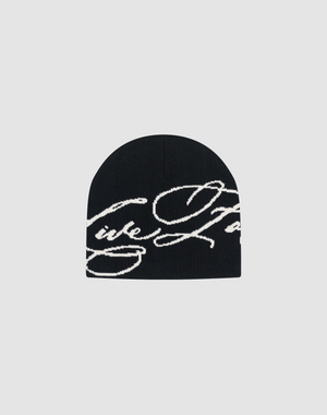 Live Fast Script Beanie