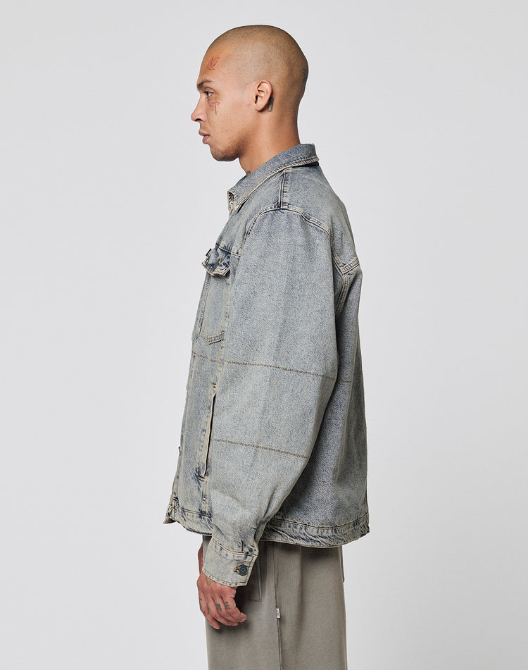 Puffed Denim Coach Jacket