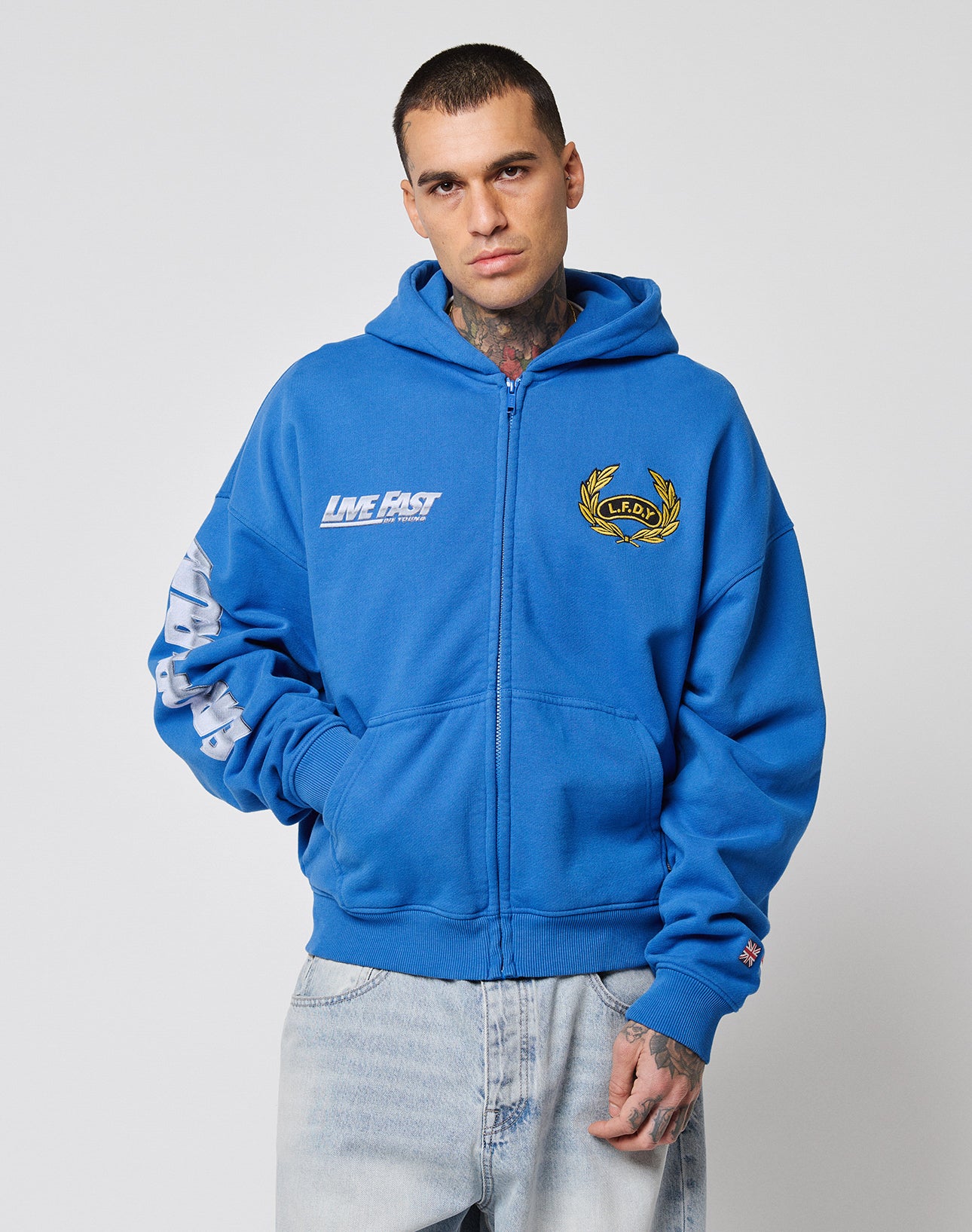 Zip Hoodie Lfdy Pullover Blau Oversized Hoodie Lfdy Hellblauer