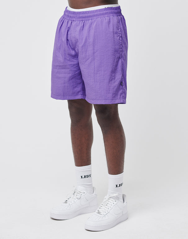 Purple store nylon shorts