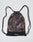 The Live Fast Gymbag by LIVE FAST DIE YOUNG is a polyester drawstring backpack with black cords, a brown and black camo pattern, and Live First in gold on a solid black bottom, shown on a plain white background.