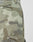 Close-up of the side and back pocket area of LIVE FAST DIE YOUNG Army Cargo pants in camouflage Ripstop fabric, with green, brown, and beige tones, visible stitching, belt loop, and practical cargo pockets.