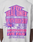 Someone wears the LFDY Real Ones Tee by LIVE FAST DIE YOUNG, an oversize light gray shirt with bold purple and pink ad-style text—LFDY REAL ONE$, LIVE FAST, NO COMMISSION—on the back, made from 100% cotton.
