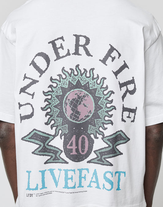 LFDY Under Fire Tee Weiß Schwarz Backprint