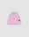 The LIVE FAST DIE YOUNG Basic Beanie is a light pink Polyacryl knit, One Size with a folded brim and small black rectangular Flaglabel tag on the cuff, shown against a plain light gray background.