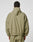 A person is seen from behind wearing the LIVE FAST DIE YOUNG Live Fast Trackjacket in light olive green nylon with elastic waist, visible stitched seams, and reflective pipings, set against a plain white background.