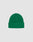 The LIVE FAST DIE YOUNG Double Rib Knit Beanie, green and doppellagig gestrickt aus Polyamid with a folded cuff, is shown on a plain light gray background.
