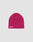 The LIVE FAST DIE YOUNG Script Beanie is a bright pink, one-size polyacryl hat featuring a small white Script Logo-Stick embroidered near the edge, shown on a light gray background.