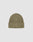 The LIVE FAST DIE YOUNG Rib Knit Beanie in khaki features a ribbed knit design, wide folded cuff, and subtle flag-label detail, shown on a plain light gray background.
