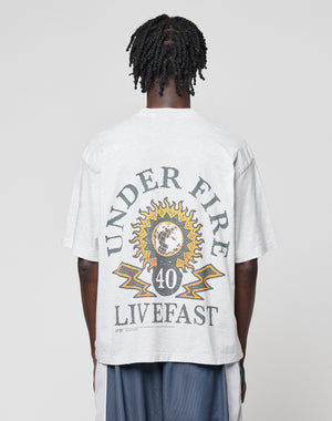 LFDY Under Fire Tee Weiß mit Grauem Backprint