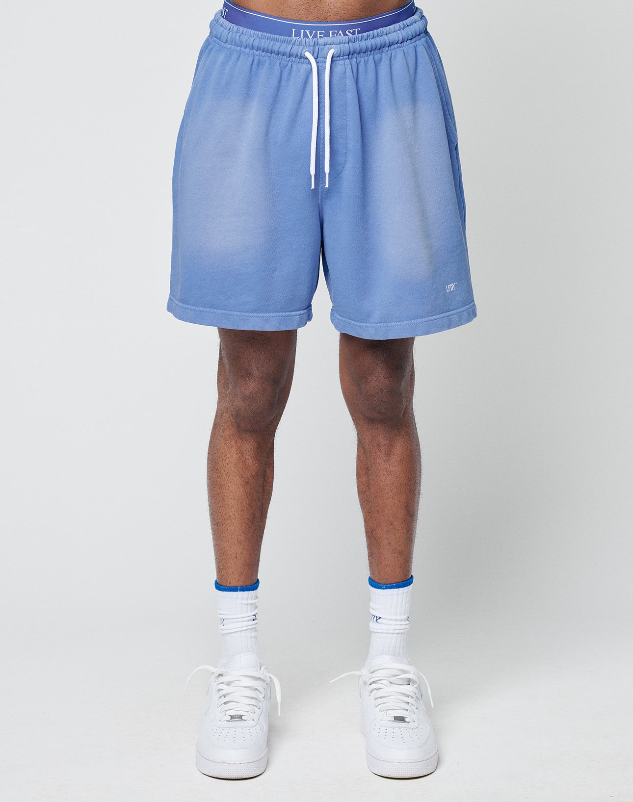 LFDY Basic Sweat Shorts Faded Washed Blue – Buy online now – LIVE