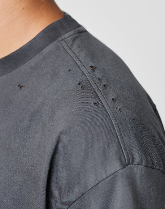 LFDY Flames T-Shirt Schwarz Löcher an der Schulter