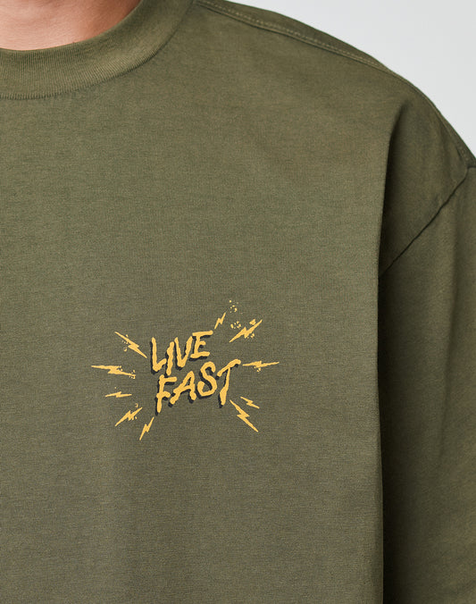 LFDY Against us Tee Grün Logo auf der Brust
