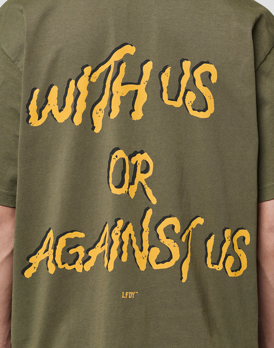 LFDY Against us Tee Grün Backprint