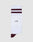LIVE FAST DIE YOUNG 2 Tone Socks (2 Pack): white socks with two maroon stripes near the top and a maroon toe, made from an easy-care cotton-polyamide blend. Comes with a white label reading "LFDY" and "2x Socks.