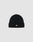 The Live Fast Boucle Beanie by LIVE FAST DIE YOUNG is a black polyester knit, one size, with a folded brim and a small white embroidered logo on the front, shown against a plain light gray background.