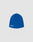 A blue Script Beanie by LIVE FAST DIE YOUNG features a small white Zero Dark logo-stitch on the lower edge, displayed against a light gray background.