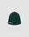 A dark green Script Beanie by LIVE FAST DIE YOUNG, featuring a small white Just Past logo on the front, displayed against a plain light gray background.