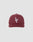 The LF Snapback by LIVE FAST DIE YOUNG is a maroon cotton baseball cap featuring a white LF logo embroidered on the front, shown against a light gray background. It includes a snap closure for an adjustable fit.