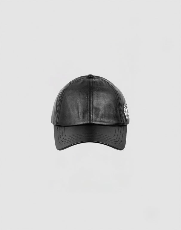 Black leather cap uk on sale