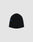 The LIVE FAST DIE YOUNG Live Fast 3000 Beanie is a black knit hat made from soft Polyacryl, with a small blue Logo-Strick detail near the edge, shown flat on a light gray background.