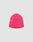 The Live Fast 3000 Beanie by LIVE FAST DIE YOUNG is a bright pink polyacryl knit hat with a simple Logo-Strick design and small white stitched details on each side, shown against a plain light gray background.