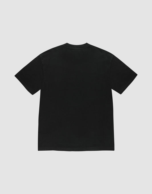 The LFDY Triple Racing Tee by LIVE FAST DIE YOUNG, a black oversized short-sleeve t-shirt, is shown laid flat with the back visible on a light gray background.