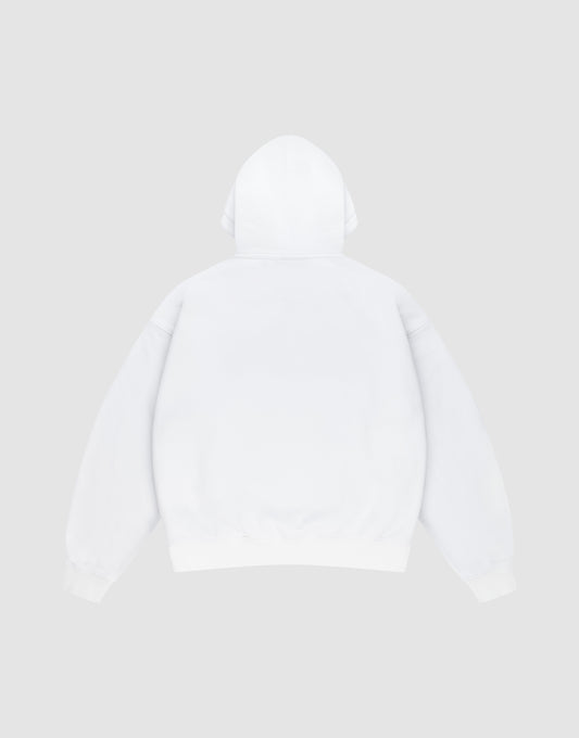 The LIVE FAST DIE YOUNG Live Fast Europe Run Hooded sweatshirt is shown laid flat, back view, on a light gray background with hood and sleeves spread for an easy, oversized look.
