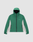 The LIVE FAST DIE YOUNG Basic Shell Jacket is green and white with a black, wasserabweisender Reißverschluss, elastic cuffs, white side panels, zippered pockets, LOW SPIRIT on the left chest, and an Oversize Fit for comfort.
