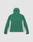 The LIVE FAST DIE YOUNG Basic Shell Jacket is a green hooded jacket with white side panels, black wrist tabs, and reflektierender Druck, shown from the back on a plain white background.
