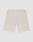Die beige Basic Knit Shorts von LIVE FAST DIE YOUNG aus Baumwolle haben elastischen Bund, Kordelzug, zwei Fronttaschen und Regular Fit und werden flach auf weißem Hintergrund präsentiert.