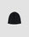 The DY Stripe Beanie by LIVE FAST DIE YOUNG is a black polyester knit hat with a white trim along the bottom, shown on a plain light gray background.
