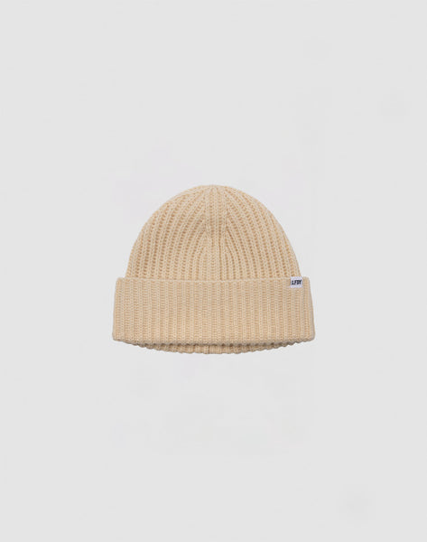 LFDY Rib Knit Beanie Cream – Buy online now – LIVE FAST DIE