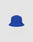 A LIVE FAST DIE YOUNG Nylon Bucket Hat in plain royal blue is centered against a light gray background.