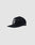 The LF Rhinestone Cap by LIVE FAST DIE YOUNG is a black cotton baseball cap with a flat brim, featuring a white logo embroidery on the front and white script on the side, shown on a plain light gray background.