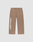 The Live Fast Boucle Pants by LIVE FAST DIE YOUNG are brown wide-leg sweatpants featuring a drawstring Elasticbund, side pockets, straight leg, and bold white "LIVE FAST" lettering printed vertically along the left leg.