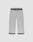 The Live Fast Boucle Pants by LIVE FAST DIE YOUNG are gray wide-leg knit pants with an elastic waistband, high waist, straight leg, right back pocket, and darker gray gradient at the waistband and hems, shown flat on a light background.
