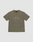 The Live Fast Rhinestone Tee by LIVE FAST DIE YOUNG is an olive green, oversized short-sleeve t-shirt featuring a vintage wash and "LIVE FAST" in large faded white letters across the chest, with a crew neck and relaxed fit.